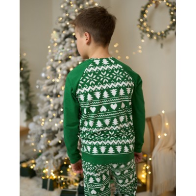 Подростковая пижама для мальчика - Новогодний орнамент - Family look для семьи