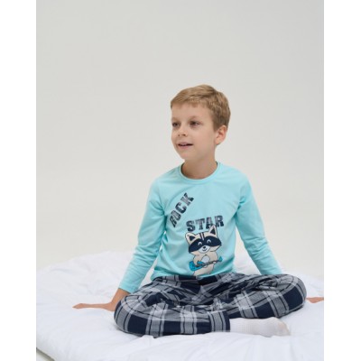 Детская пижама для мальчика - Енот-рок-звезда