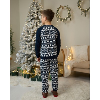 Подростковая пижама для мальчика - Новогодний орнамент - Family look для семьи