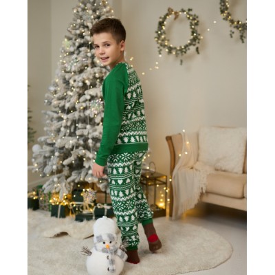 Подростковая пижама для мальчика - Новогодний орнамент - Family look для семьи