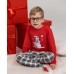 Комплект на хлопчика зі штанами в клітинку - Сніговик - Family look для родини