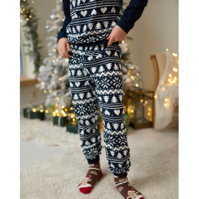 Подростковая пижама для мальчика - Новогодний орнамент - Family look для семьи