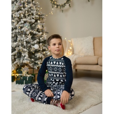 Подростковая пижама для мальчика - Новогодний орнамент - Family look для семьи