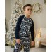 Подростковая пижама для мальчика - Новогодний орнамент - Family look для семьи
