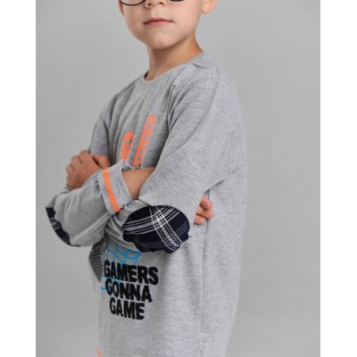 Комплект на хлопчика зі штанами в клітку - Gamer
