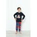 Детская пижама для мальчика со штанами - Новогодний медведь - Family look для семьи