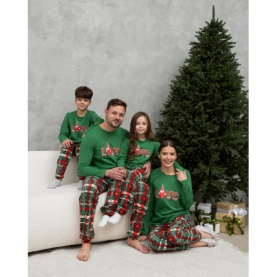 Детская пижама для мальчика со штанами  - Новогодняя Love - Family look для семьи
