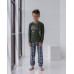 Комплект на мальчика со штанами в клетку - надписи