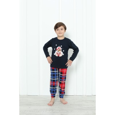 Підліткова піжама для хлопчика - Новорічний ведмідь - Family look для сім'ї