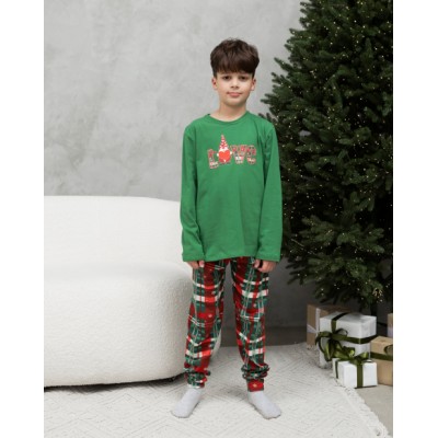 Детская пижама для мальчика со штанами  - Новогодняя Love - Family look для семьи