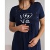 Сорочка для беременных - темно синяя LOVE