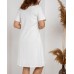 Сорочка для вагітних - біла з кольоровим горошком