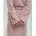 Теплый однотонный женский халат Queen - Велюрсофт