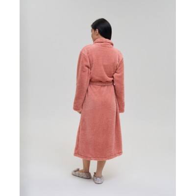 Теплый однотонный женский халат Queen - Велюрсофт