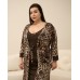 Комплект віскозний сорочка та халат Plus size - Леопард