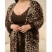 Комплект віскозний сорочка та халат Plus size - Леопард