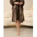 Комплект віскозний сорочка та халат Plus size - Леопард