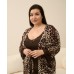 Комплект віскозний сорочка та халат Plus size - Леопард