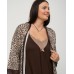 Комплект халат + сорочка с кружевом - Леопард - Вискоза