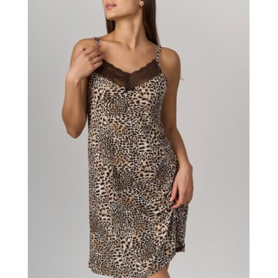 Комплект халат+сорочка вискоза - леопардовый