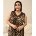 Жіноча сорочка з мереживом Plus size - віскоза Леопард