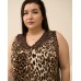 Жіноча сорочка з мереживом Plus size - віскоза Леопард