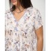 Вискозная женская сорочка, батал - принт с цветами