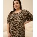 Женская туника свободного кроя - леопард - Plus Size