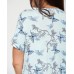 Вискозная сорочка с кружевом, батал - птицы