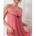 Сорочка женская вискоза розовая - Мелкие сердечки