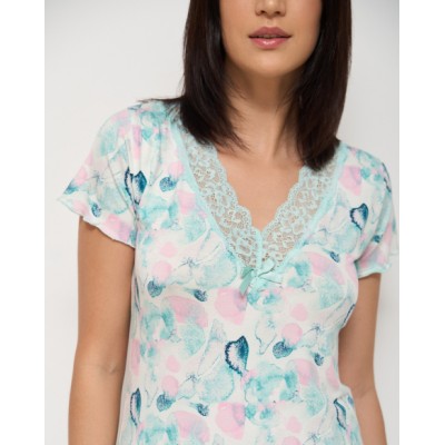 Женская сорочка с цветными узорами - вискоза