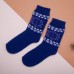 Женские теплые носки со снежинками - синие