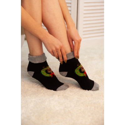 Жіночі теплі шкарпетки з відворотом.