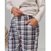 Батальна піжама зі штанами в клітку - вставки на ліктях