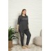 Женский комплект со штанами Plus Size - рукав 3/4 - вискоза
