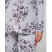 Батальна піжама зі штанами та кофтою на гудзиках - Квітковий принт