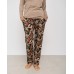 Пижама женская со штанами в листья - Вискоза
