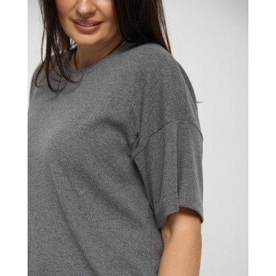Комплект женский со штанами и футболкой - в рубчик - батал