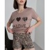 Комплект женский футболка с шортами - In love
