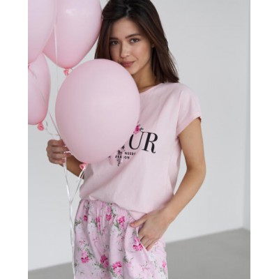 Жіночий рожевий комплект із шортиками - AMOUR