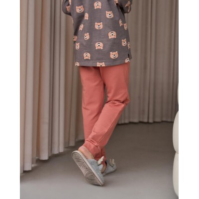 Женская пижама со штанами - мишки по кофте - БАЙКА