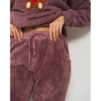 Жіночий теплий костюм з капюшоном ВелюрСофт - Ведмедик Тедді