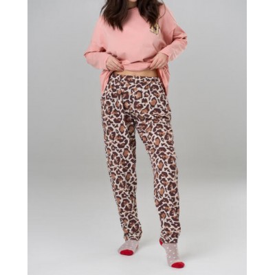 Жіночий комплект ОВЕРСАЙЗ із леопардовими штанами - без манжету.