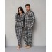 Женская пижама на пуговицах - в клетку - Family look для пары