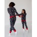 Новогодняя женская пижама Family look со штанами - маленькие снеговики