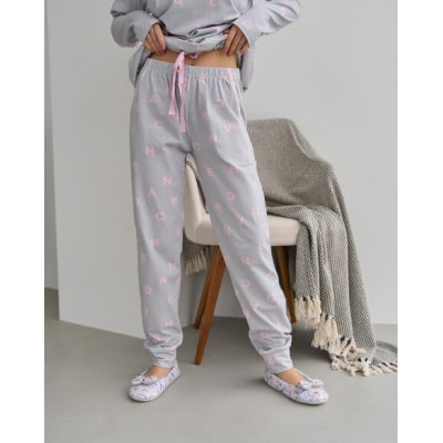 Женская пижама со штанами на завязках - Буквы