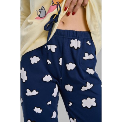 Женская пижама со штанами в облака - Интерлок