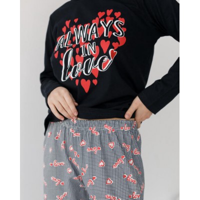 Жіноча піжама зі штанами - always in love