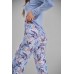 Женская пижама голубая в цветочный принт - Вискоза