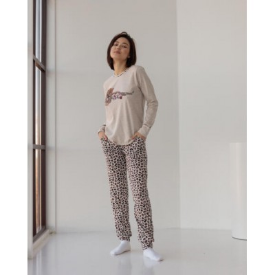 Женская пижама со штанами - леопардовый принт